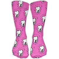 Funny Design Teeth Pattern Crew Socks Soccer Tube Socks For Unisex