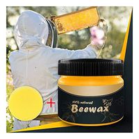Jeeke Wood Polish Beeswax for Wood & Furniture Wood Seasoning Beewax Wood Care Wax All-Purpose Beewax for Wood Cleaner and Polish Wipes (1×Wood Seasoning Beewax(85g),1× Sponge)