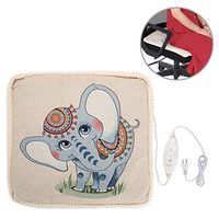 Heating Mat Heating Carpet Heat Pad Electric with two temperature control and temperature controls, 74 74cm linen fabric for back neck shoulder abdominal legs muscle tension(Linen Elephant)