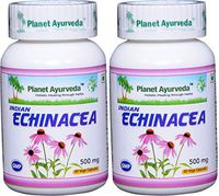 Planet Ayurveda Echinacea, 500mg Veg Capsules - 2 Bottles
