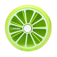 Jocestyle Portable 7 Day Medicine Container Holder Box Small Weekly Pill Storage Case Daily Pill Organizer for Outdoor Travel (01 Lemon)