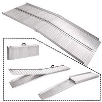 7' Aluminum Fold Portable Wheelchair Ramp Mobility Handicap Suitcase Non-Slip with Ebook