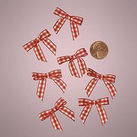 Mini Red and White Checkered Bows (75)