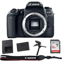 Canon EOS 77D DSLR Body - Bundle with 32GB SDHC Card, and Table Tripod