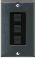 RiteAV Decorative 1 Gang 3 Port Cat5e Wall Plate - Stainless/Black