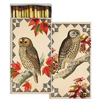 Autumn Owl Match Boxes with Wooden Matches | Set of 3 Large Designer Match Boxes