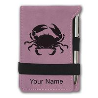 Mini Notepad, Crab, Personalized Engraving Included (Pink)