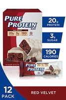 Pure Protein Bars, High Protein, Nutritious Snacks to Support Energy, Low Sugar, Gluten Free, Red Velvet, 1.76oz, 12 Pack