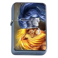 Fire Ice Lions Flip Top Oil Lighter Em1 Smoking Cigarette Silver Case Included