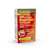 GoodSense Infants' Ibuprofen Oral Suspension, 50 mg per 1.25 mL, Berry, Pain Reliever and Fever Reducer, Temporarily Reduces Fever and Temporarily Relieves Minor Aches and Pains Due to Common Cold