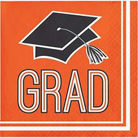 Club Pack of 360 Orange and Black School Spirit Beverage Napkins 5”