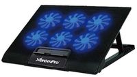 XtremPro Portable Metal Mesh Laptop Cooler Cooling Pad, 6 Quiet Fans w/Blue LED Light, 6 Adjustable Levels, Up to 17" Inch Notebook, 2 USB Interface w/Speed Control Switch, Non-Slip - Black (11149)
