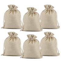 Lucky Monet 25/50/100PCS Burlap Gift Bags Wedding Hessian Jute Bags Linen Jewelry Pouches with Drawstring for Birthday, Party, Wedding Favors, Present, Art and DIY Craft (25Pcs, Cream, 5” x 7”)