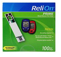 ReliOn Prime Blood Glucose Test Strips, 100 Count, Single Pack