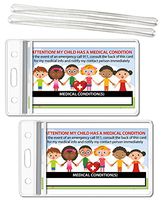 My Child Has a Medical Condition ICE Alert in Case of Emergency I.D. Identification Wallet Card Heavyweight 32 Pt. CardStock - Our Thickest (Qty. 2 w/Sealable Pouches)