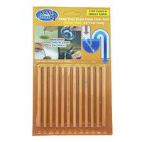 TOPINCN 12PCS Cleaning Sticks Sewer Rod Drain Cleaner Kitchen Toilet Bathtub Sewage Cleaning Tool, 4.615.51in(Orange)