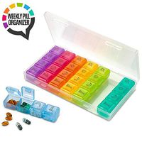 Weekly Pill Organizer - 4 Compartment Am/pm Pill Box, 7 Day Large Travel Medication Dispenser Case for Vitamins and Medicines by MEDca
