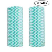 LOCOLO 2 Rolls /100pcs Disposable Cleaning Towel Paper Towels Multipurpose Fabric Nonwovens Non-Woven Kitchen Disposable Cleaning Nonstick Wiping Rag House Cleaning Cloth Washcloth Towel (Green)