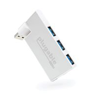 Plugable USB Hub, Rotating 4 Port USB 3.0 Hub, Powered USB Hub (Compatible with Windows, macOS & Linux, USB 2.0 Backwards Compatible)