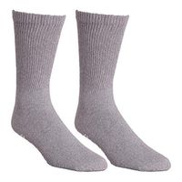 Non Skid Diabetic Crew Socks - Breathable Anti Slip Socks - Loose Fitting Comfortable Sock – Improve Foot Circulation – Painful Swollen Feet Relief - Prevent Slipping - Gray - 6 Pairs