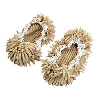 Pair House Floor Polishing Dusting Cleaning Foot Socks Shoes Mop Slippers Purple