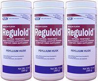 Reguloid Psyllium Husk Natural Vegetable Bulk Forming Laxative Fiber Supplement Powder Generic for Metamucil 13 oz. per Bottle by RUGBY LABORATORIES