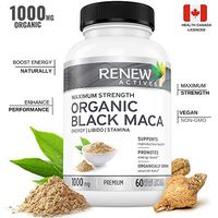 Organic Black MACA Dietary Supplement Pills- Vegan, Non GMO Certified – 1000mg of Gelatinized Peruvian Black Maca Root Powder per Capsule Supports Male Health, Performance & Increase Energy Levels