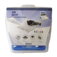 Authentic Euro Design Patented Clear Blue Acryl Laptop Notebook Stand with Extra Quiet Cooling Fan with Built-in 4 Hi Speed 2.0 USB Ports 480Mbps Fit for 12'-17" size, New in the market