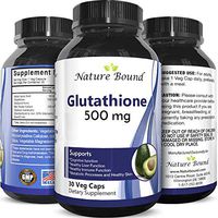 Pure Glutathione Supplement 500 mg GSH - Pure Skin Whitening Pills Natural Antioxidant with Milk Thistle Extract Silymarin Liver Health Alpha Lipoic Acid Amino - 30 Veg Capsules by Nature Bound