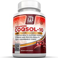 BRI Nutrition COQ10 100mg Ubiquinone Heart Health - 2.6X Higher Total Coenzyme Q10 COQSOL® Absorption Than Normal COQ10 100mg Maximum Strength Supplement - 60 Day Supply 60 Softgels