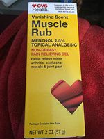 CVS Muscle RUB Non-Greasy Pain Relieving Gel Vanishing Scent Helps Relieve Minor Arthritis-BACKACHE-Muscle & Joint Pain 2 OZ