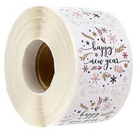 Floral Happy New Year Stickers/500 New Year Labels