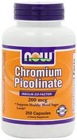 NOW Foods Chromium Picolinate 200mcg, 250 Capsules (Pack of 3)