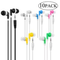 Wholesale Kids Bulk Earbuds Headphones Earphones, 6 Assorted Colors,for Schools, Libraries, Hospitals (10pack)