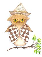 Owl Series - Set of 5 Cream Watercolor Note Cards 4.25" X 5.5" with Envelopes.