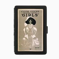 Perfection In Style Black Color Metal Cigarette Case D-140 Clyde Fitch's Greatest Comedy Girls Miss Pam