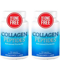 2 for 1 Promo Research Labs 240 Collagen Pills - 6000 mg. Grass Fed Anti-aging Support for Skin, Joints, Tendons, Bones, Hair and Nails. Paleo Friendly. Collagen Peptides Powder Supplement