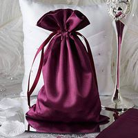 Efavormart 60PCS Eggplant Satin Gift Bag Drawstring Pouch Wedding Favors Bridal Shower Candy Jewelry Bags - 6"x 9"