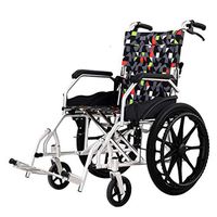 Wheelchair Lightweight Folding Wheelchair, Transit Comfortable Portable Folding Travel Wheelchair with Brakes Removable Footrests, Black For Independence Or Caretaker Convenience 45cm,20"big wheel lig