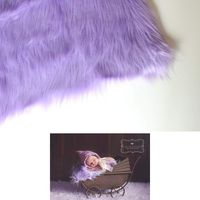 Faux Mongolian Fur Photography Prop, Newborn Prop, Basket Stuffer, Layering Blanket, Rug (Medium, 20"x36", Lavender)