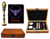 MNYR Libra Constellation Wax Seal Stamp Wood Box Bronze Metal Peacock Handle Melting Spoon Candle Makingg Kit Wedding Invitation Gift Card Stationary Custom Logo Wax Seal Sealing Stamp Stick Kit