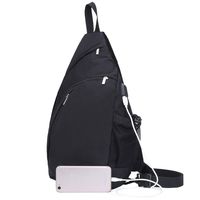 TECHQ Sling Bag - Small Laptop Travel Backpack External USB Charging Port (Black)