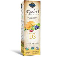 Garden of Life D3 Vitamin - mykind Organic Whole Food Vitamin D Supplement with Plant Omegas, Vegan, Vanilla, 2oz Liquid