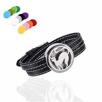 constantlife Adjustable Genuine Leather Band Bracelet Aromathrapy Jewelry Essential Oil Diffuser Fragrance Cuff Bangle (Animal)
