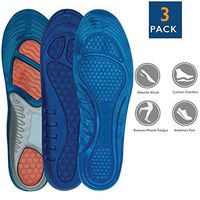 Dr. Zen Adjustable Orthotic Massaging Gel Insoles for Women with Footbed and Heel Support Pack of 3