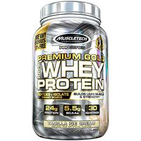MuscleTech Premium Gold 100% Whey Protein Powder, Ultra Fast Absorbing Whey Peptides & Whey Protein Isolate, Vanilla Ice Cream, 30 Servings, 35.2 Ounce