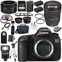 Canon EOS 5DS-R 5DSR DSLR Camera + EF 24-105mm f/4L IS USM Lens + Canon EF 50mm f/1.8 STM Lens + LPE-6 Lithium Ion Battery + External Rapid Charger + Canon 100ES EOS shoulder bag Bundle 7