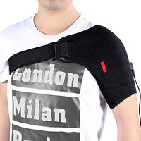 Fishlor Heated Shoulder Support Brace, Adjustable Heating Pad Shoulder Wrap Neoprene Shoulder Support Hot Cold Therapy Muscles Pain Relief Wrap Pad