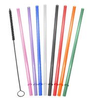 Promotional 16oz, Rainbow Colored Replacement Acrylic Straw Set of 8 /With Cleaning Brush