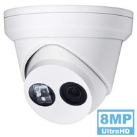8MP UltraHD 4K Dome POE IPCamera, OEM DS-2CD2385FWD-I 4mm Lens, WDR EXIR Network Turret Security Outdoor Camera with 98ft Night Vision, H.265+, IP67, ONVIF, SD Card Slot